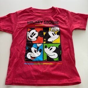 Disney Red Multi-Color Mickey Mouse Kids Tee